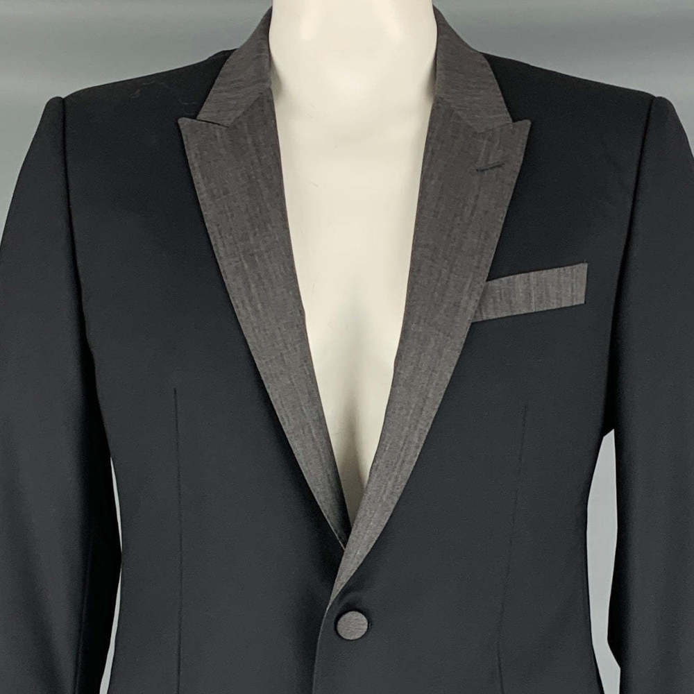 DOLCE & GABBANA Black Grey Wool Blend Sport Coat - Picture 2 of 10